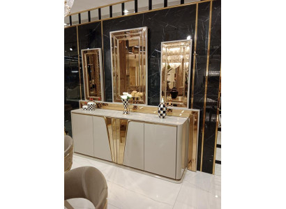 Luxuriöser Modern Kommode mit 3x Spiegel Exklusives Design und Hochwertige