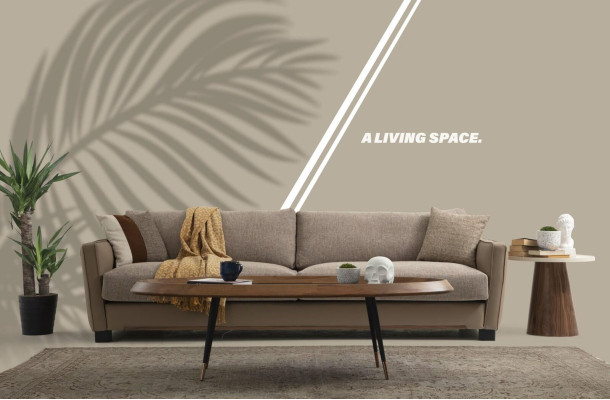 Sofagarnitur 31 Sitzer Sessel Dreisitzer Modern Stoff Beige Set Design 