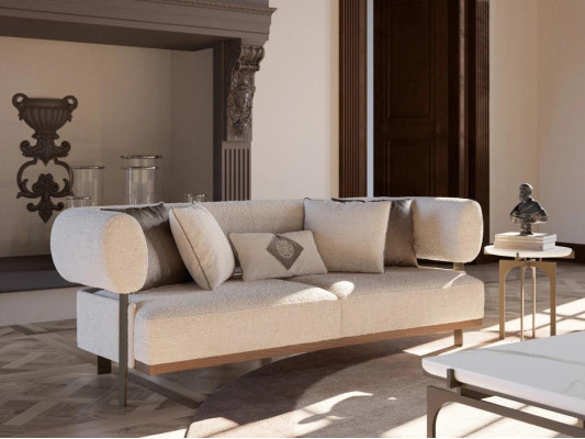 Wohnzimmer Modern Design Zweisitzer Sofa Einrichtung Textil Polstermöbel