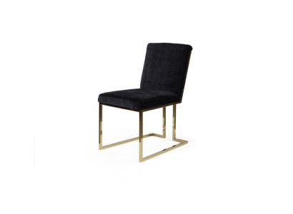 Schwarzer Edelstahlstuhl Metallstuhl Esszimmer Designer Polster Stühle
