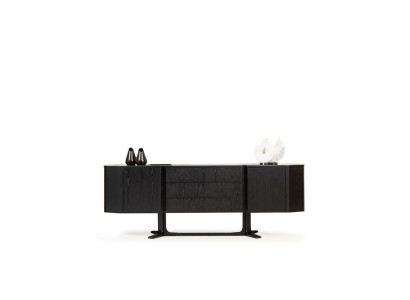 Moderner Schwarzer Holzschrank Designer Anrichte Luxus Sideboard Kommode