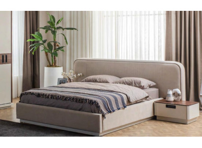 Stilvolle Schlafzimmer Möbel Designer Polster Doppelbett 2x Nachttische