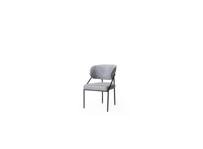 Grauer Polsterstuhl Esszimmer Designer Stühle Metallgestell Luxus Möbel