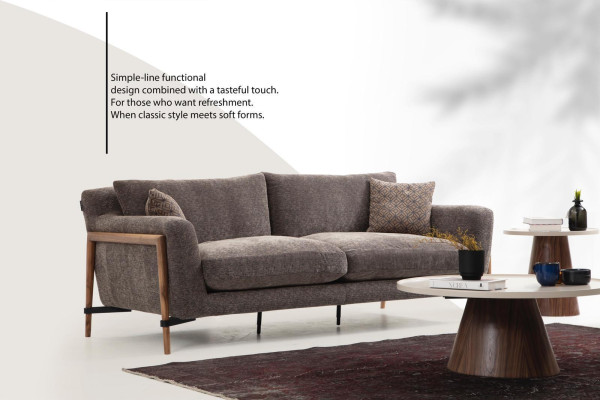 Sofas Sofagarnitur 2 Sitzer Sessel Zweisitzer Stoff Wohnzimmer Grau