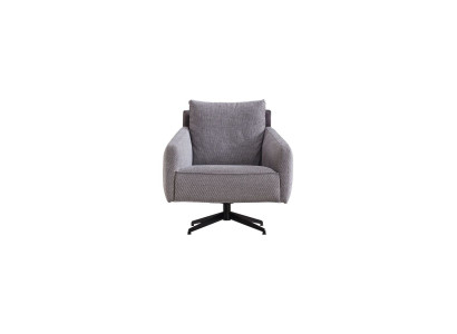 Wohnzimmer Grauer Einsitzer Luxus Lounge 1-Sitzer Designer Textilsessel