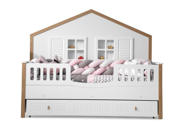 Bettrahmen Kinderbett Bett Kinderzimmer Kinderzimmermöbel Weiße Holz