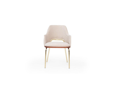 Beiger Edelstahlstuhl Metallrahmen Esszimmer Einsitzer Luxus Stühle Neu