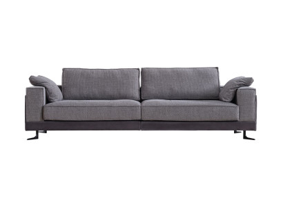 Grauer Polster 4-Sitzer Couch Wohnzimmer Viersitzer Sofa Luxus Möbel