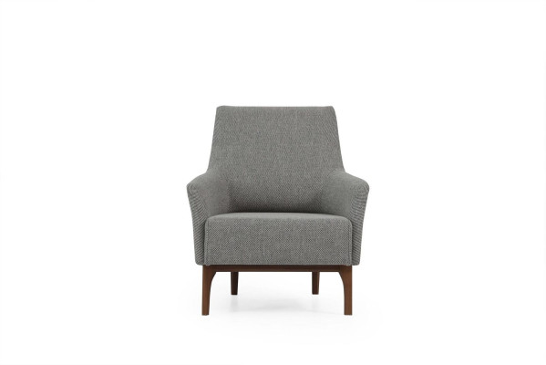 Sofagarnitur Dreisitzer Sitzer Modern Sessel Stoff Grau Wohnzimmer Set