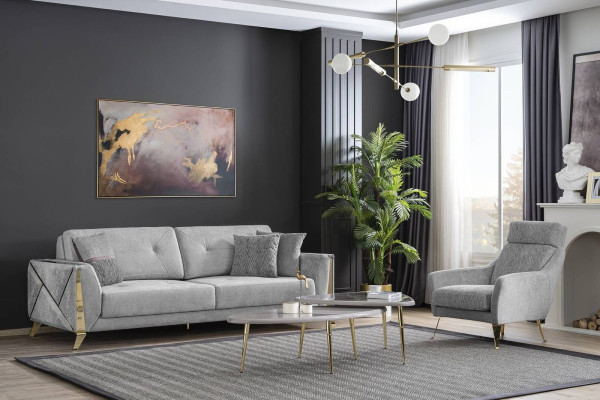 Polstergarnitur Designer Sofas 3-Sitzer Luxus Sessel Couchtische 4tlg