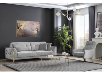 Polstergarnitur Designer Sofas 3-Sitzer Luxus Sessel Couchtische 4tlg