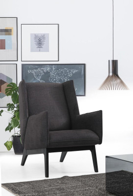 Sofagarnitur Sofa 2 Sitzer Sessel Zweisitzer Grau Modern Stoff Set
