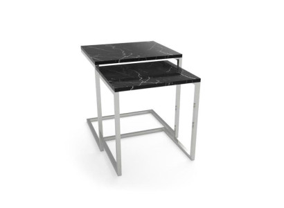 Beistelltisch Wohnzimmer Möbel Material schwarz Edelstahl Design Tisch