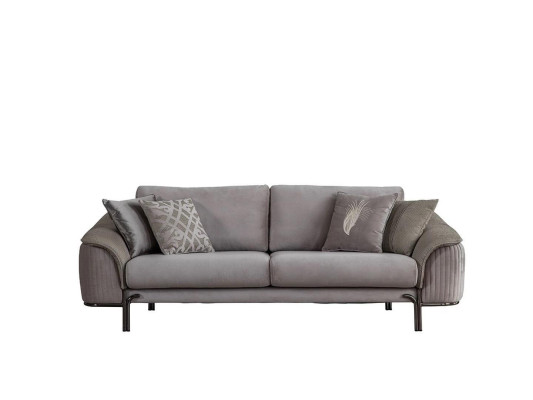 Wohnzimmer Luxus Grau Sofa Set 2x Dreisitzer Sofas Neu Sessel Design Möbel