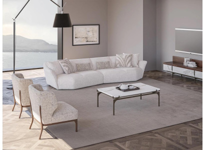 Wohnzimmer Set 4tlg Design Polstermöbel Textil Modern Sofa Viersitzer Neu
