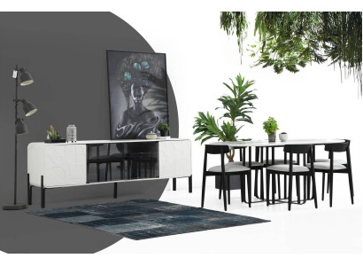 Gruppe Esszimmer Esstisch Stühle Tisch Holz Set 5tlg Weiß Tische Neu