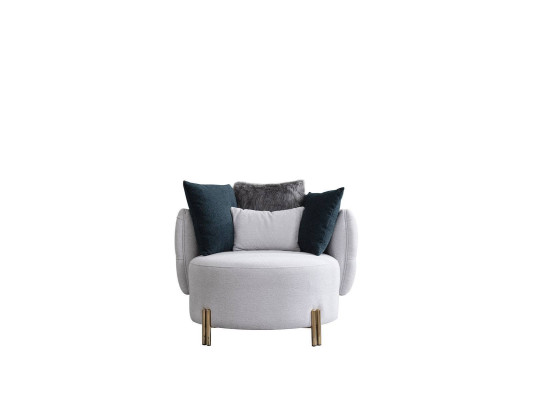 Weißer Textil Sessel Luxus Einsitzer Designer Wohnzimmer Polster Sessel