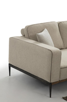 Sofa Dreisitzer 3 Sitzer Stoff Modern Sofas Design Wohnzimmer Beige