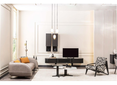 Moderne Wohnzimmer Komplette Garnitur Stoffsofas Beistelltisch Schränke