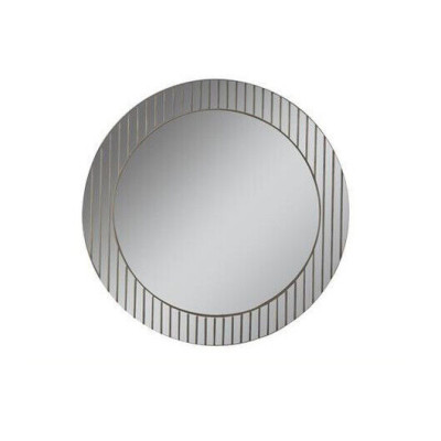 Grauer Rundspiegel Designer Flurspiegel Moderner Dekospiegel Luxus Möbel