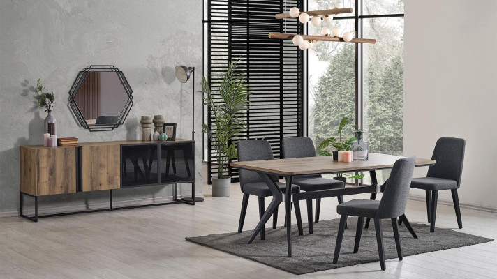 Luxus Essgruppe Esszimmer Esstisch Set 9tlg Esszimmer Braun Holz Tisch