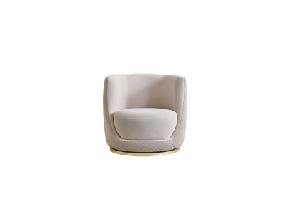 Beiger Wohnzimmer Sessel Designer Polstermöbel Edler Lounge Einsitzer