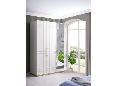 Kleiderschrank Schränke Holzschrank Holz Weiß Spiegel Kinderzimmer 