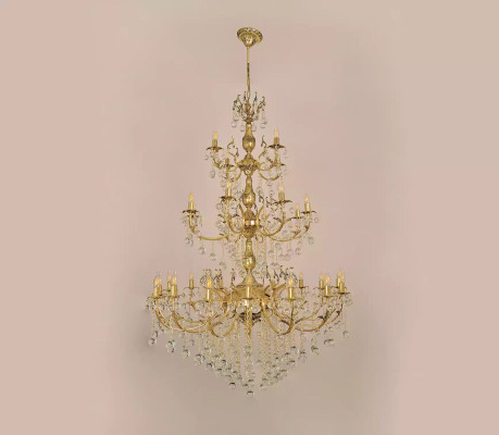 Luster Kronleuchter Deckenleuchter xxl Luxus Gold Deckenlampe Kristall