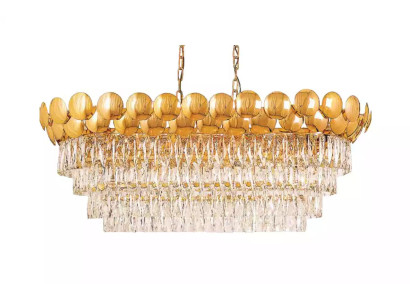 Kronleuchter Deckenleuchter Gold Deckenlampe Lüster Kristall XXL Art