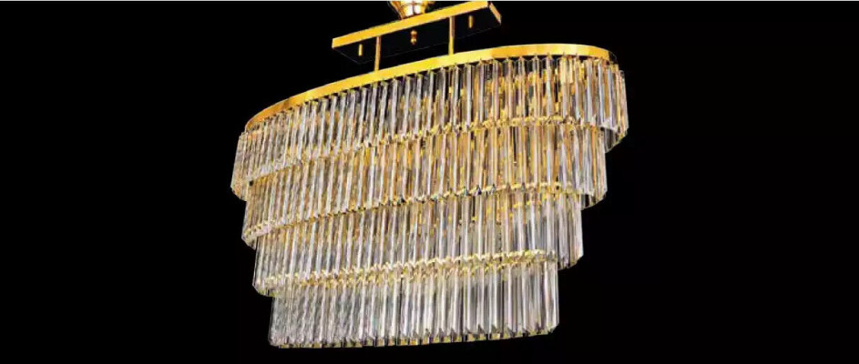 Kronleuchter Decken Pendel Luxus Kristall Gold Wohnzimmer Kronleuchter