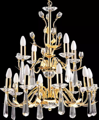 Luxus Lüster Deckenlampe Kronleuchter Deckenleuchter Crystal Gold