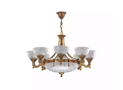 Deckenlampe Lüster Deckenleuchter Lampe Kronleuchter Glas Gold Grau