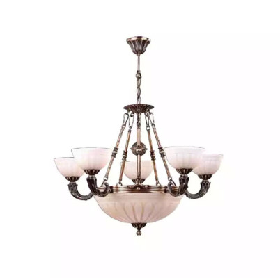 Deckenleuchter Lampe Weiß Deckenlampe Lüster Kronleuchter Glas Art