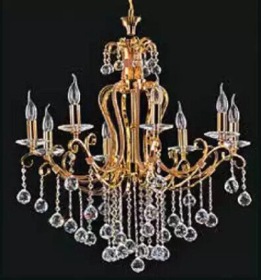 Luxus Deckenleuchter Lüster Kronleuchter Deckenlampe Kristall Gold