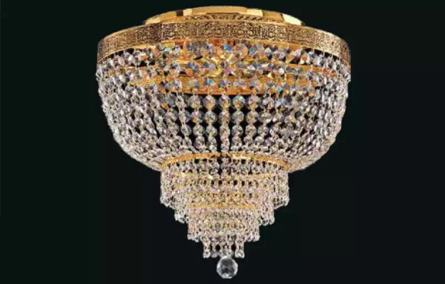 Kronleuchter Deckenleuchter Luxus Gold Deckenlampe Lüster Kristall Art