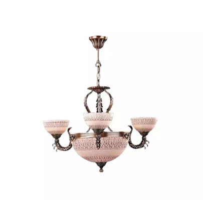 Deckenlampe Lüster Deckenleuchter Lampe Kronleuchter Glas Braun Gold