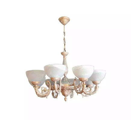 Kronleuchter Deckenleuchter Lüster Deckenlampe Lampen Glas Beige Art