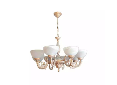 Kronleuchter Deckenleuchter Lüster Deckenlampe Lampen Glas Beige Art