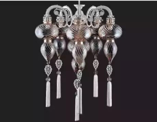 Deckenleuchter Lüster Kronleuchter Deckenlampe Lampen Glas Silber Neu