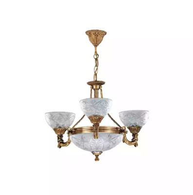 Deckenlampe Lüster Deckenleuchter Lampe Kronleuchter Glas Grau Gold