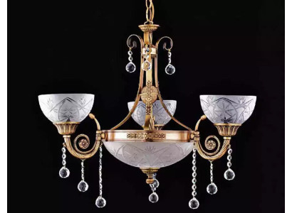 Kronleuchter Lampe Deckenlampe Lüster Deckenleuchter Glas Gold Grau