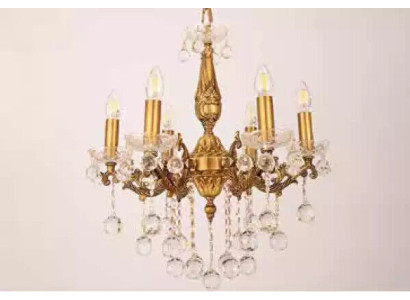 Kronleuchter Deckenleuchter Luxus Gold Deckenlampe Lüster Kristall Art