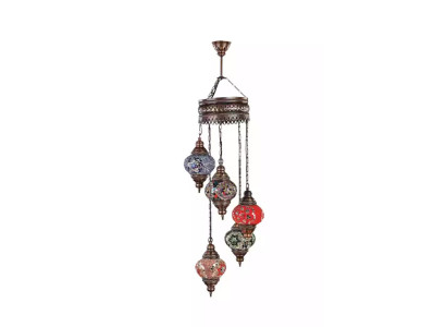 Deckenleuchter Lüster Mehrfarbig Kronleuchter Deckenlampe Lampen Glas