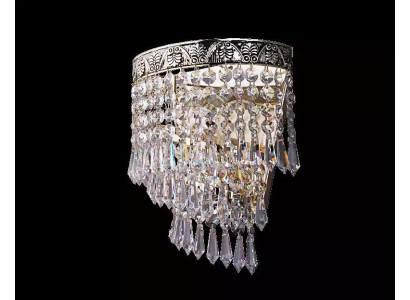 Kronleuchter Deckenleuchter Luxus Silber Deckenlampe Lüster Kristall