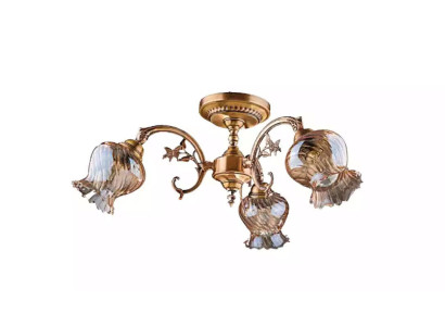 Kronleuchter Deckenleuchter Lüster Deckenlampe Lampen Glas Gold Art