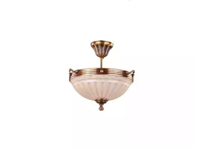 Deckenleuchter Lampe Beige Deckenlampe Lüster Kronleuchter Glas Art