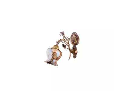 Wandlampe Wandleuchten Blumen Wandleuchte Lüster Wand Lampe Braun Glas