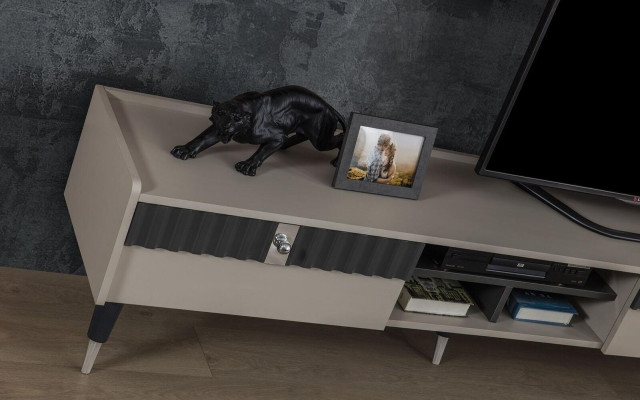 Wohnzimmer Set Designer RTV-Ständer Luxus Holz Regale Couchtisch 3tlg