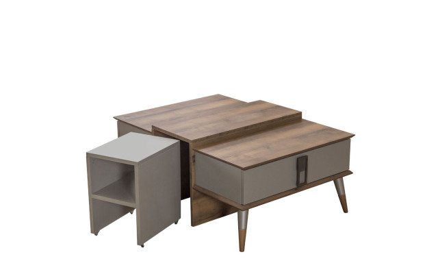  Moderner Brauner Couchtisch Kaffetisch Designer Sofatisch Beistelltisch