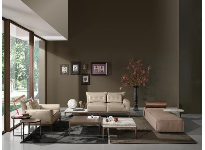 Luxus Chaiselongue Stoff Wohnzimmer Design Sofa Braun Möbel Couchen Prianera